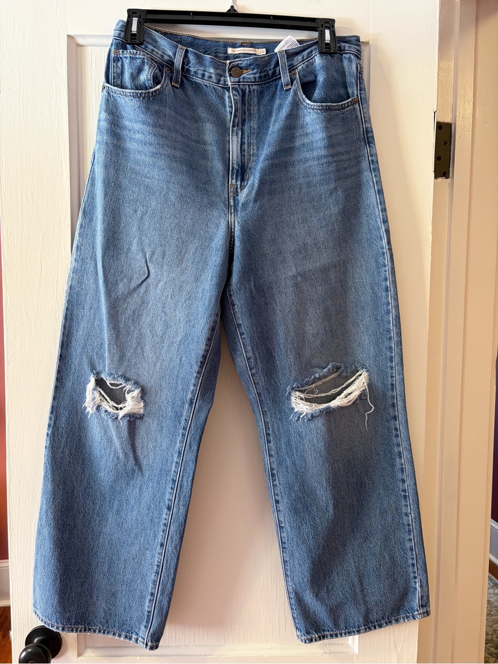 Levis W 32 High Waisted Straight Blue Jeans